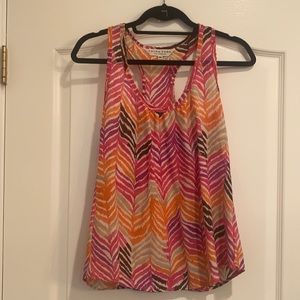 Trina Turk 100% silk racer back tank top size M